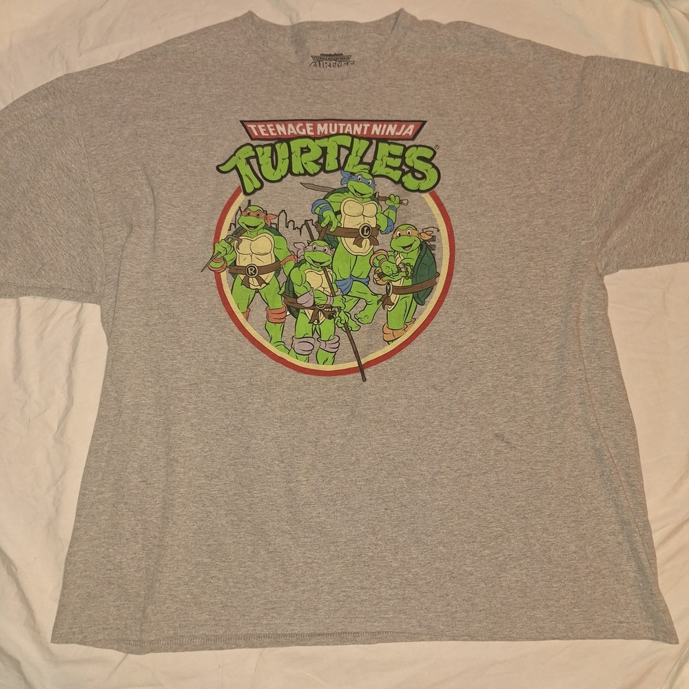 Teenage Mutant Ninja Turtles Graphic T-Shirt Men's Size 3XL Grey TMNT Cartoon